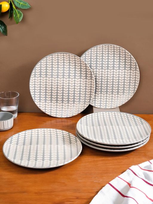 Nestasia Grey Ceramic Dinner Plates 11 Inch (Pack of 6)