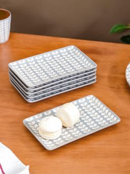 Nestasia - Grey Ceramic Serving Platter 7 Inch (Pack of 6)