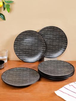 Nestasia - Black Ceramic Dinner Plate 11 Inch (Pack of 6)