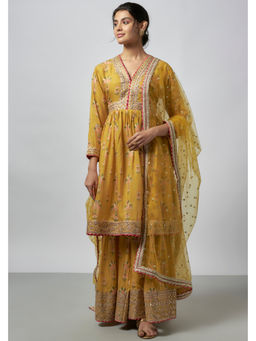 Gopi Vaid - Samiksha Peplum Kurta And Sharara Set With Dupatta
