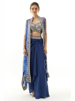 Gopi Vaid - Namra Bralette And Skirt With Cape