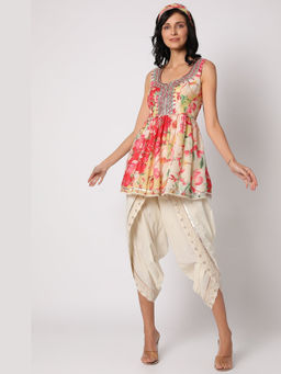 Gopi Vaid - Nikki Tamboli In Khushi Peplum Kurta with Dhoti Pant