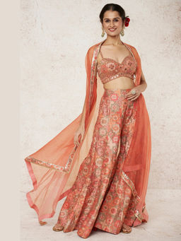Gopi Vaid - Sukoon Panel Bralette And Sharara With Dupatta