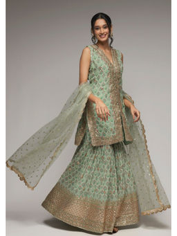 Gopi Vaid - Nusrat Sleeveless Kurta And Sharara Set With Dupatta