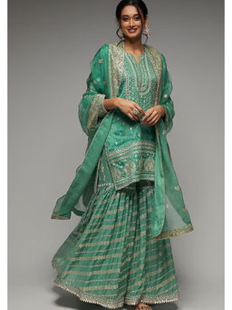 Gopi Vaid - Rati With Jamdani Kurta And Sharara Set With Dupatta