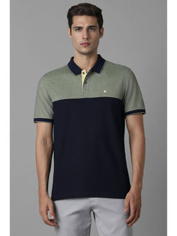 Louis Philippe - Men Navy Print Polo Neck T-Shirt