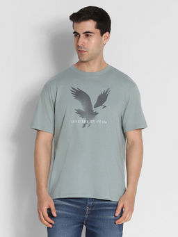 American Eagle - Men Green Logo Graphic T-Shirt