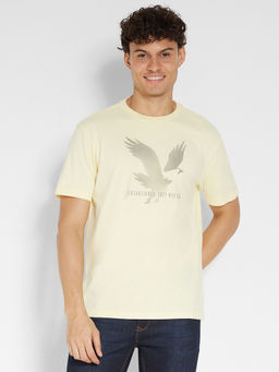 American Eagle - Men Yellow Logo Graphic T-Shirt