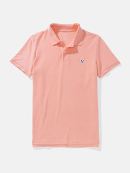American Eagle - Men Peach Slim Fit Flex Pique Polo Shirt