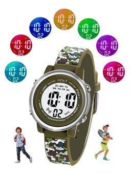 Spiky - Round Astro Designed Strap Multifunctional Sports Digital Kids Watch Green