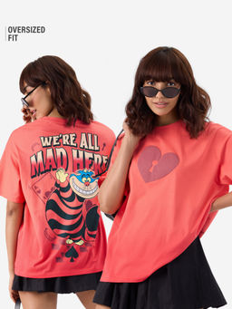 The Souled Store - Official Alice In Wonderland Cheshire Women Oversized T-Shirt