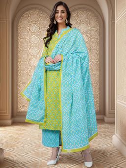 Vaamsi - Women Cotton Blend Printed Kurta Palazzo with Dupatta (Set of 3)