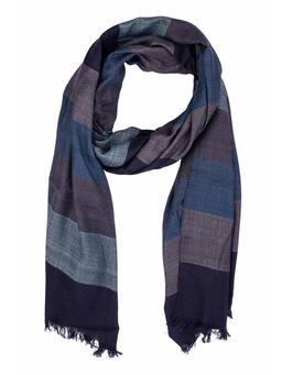 The Tie Hub - Blue Stripes Pure Viscose Scarf
