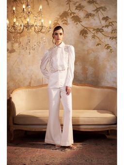 SAKSHI G CHAWLA - White Amora Harness Co-Ord Set