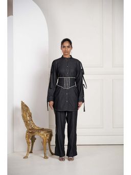 SAKSHI G CHAWLA - Black Emma Shirt with Pant and Belt