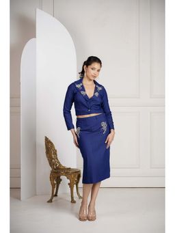 SAKSHI G CHAWLA - Blue Emma Top with Skirt