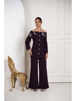 SAKSHI G CHAWLA - Purple Floral Top with Pant