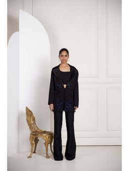 SAKSHI G CHAWLA - Black Sofia Top with Pant and Bustier