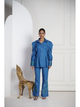 SAKSHI G CHAWLA - Blue Aina Shirt with Pant