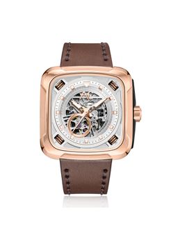 Alexandre Christie - Maharaja Luxe Men Analog Square Leather Silver Watch-6577MALRGSL (M)