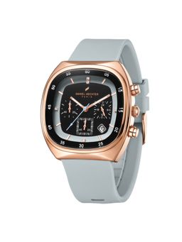 Daniel Hechter - Men Analog Square Silicon Black Watch-DHM1001 (M)