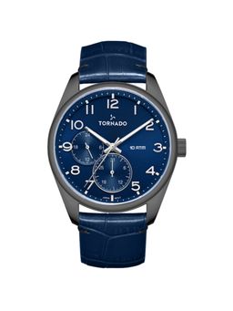 Tornado - Men Analog Round Leather Blue Watch-T25102-XLNN (M)