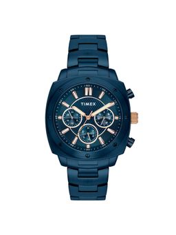Timex - Men Analog Square Stainless Steel Blue Watch-Tweg274Smu04 (M)