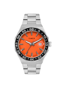 Timex - Men Analog Round Stainless Steel Orange Watch-Tweg292Smu01 (M)