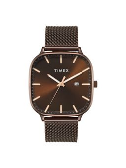 Timex - Men Analog Square Stainless Steel Brown Watch-Tweg305Smu03 (M)