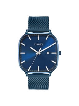 Timex - Men Analog Square Stainless Steel Blue Watch-Tweg305Smu04 (M)