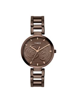 Timex - Women Analog Round Stainless Steel Brown Watch-Twel107Smu25 (M)