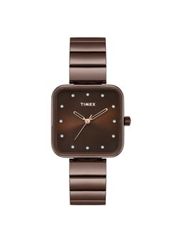 Timex - Women Analog Square Stainless Steel Brown Watch-Twel252Smu05 (M)