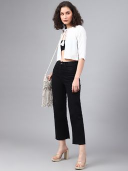 Deebaco - Women White Solid Shrug