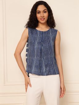 Deebaco - Blue Striped Womens Top