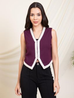 Deebaco - Wine Women Waist Coat