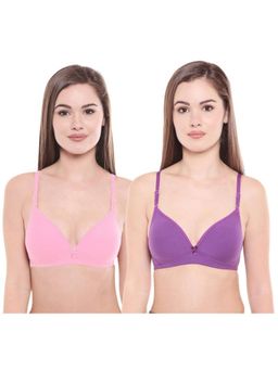 Bodycare - Pack Of 2 Lightly Padded T-Shirt Bra - Multi Color
