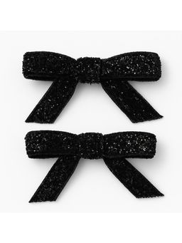 Baby Doe - Black Glitter Bows (Pack Of 2)