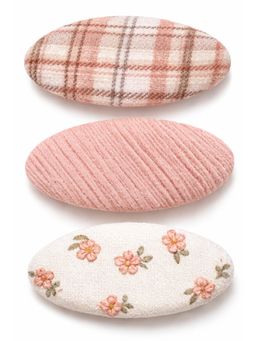 Baby Doe - Pink Checks Hair Clips (Pack of 3)