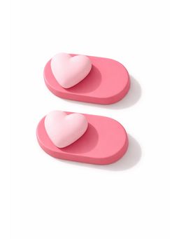 Baby Doe - Pink Clay Heart Hair Clips (Pack Of 2)