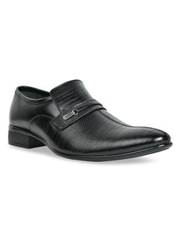REGAL - Black Men Formal Textured Leather Loafer Slip Ons