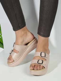 Iconics - Women Fashionable Beige Comfortable Sandals