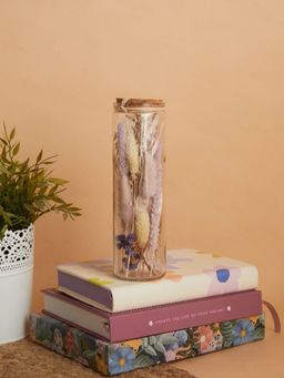 Twig & Twine - Nautica Dried Flora In Tube Glass With Cork Lid - Purple