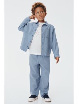 H&M - Boys Blue Linen-Blend Trouser