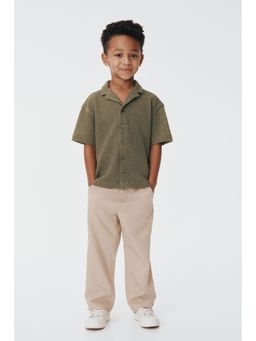 H&M - Boys Beige Loose-Fit Twill Trouser