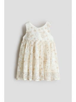 H&M - Girls White Embroidered Tulle Dress