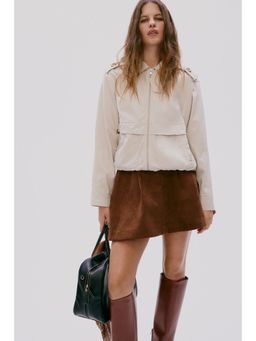 H&M - Women Beige Collared Twill Jacket