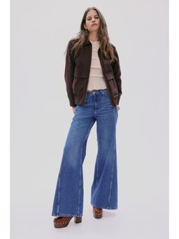 H&M - Women Brown Collared Twill Jacket