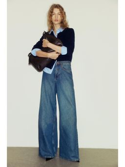 H&M - Women Blue Wide High Waist Jeans