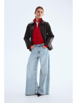 H&M - Women Blue Wide High Waist Jeans