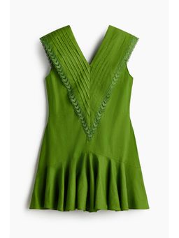 H&M - Women Green Linen-Blend Dress